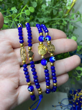 Load image into Gallery viewer, Mexican Heritage: Handcrafted Plastic Crystal Beaded Evil Eye Bracelets for Protection and Luck