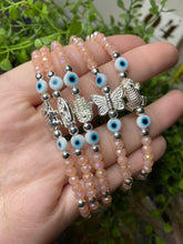 Load image into Gallery viewer, Mexican Heritage: Handcrafted Plastic Crystal Beaded Evil Eye Bracelets for Protection and Luck